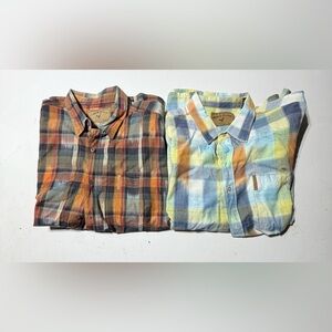 Men's Plaid Button-Down Shirt - Multicolor